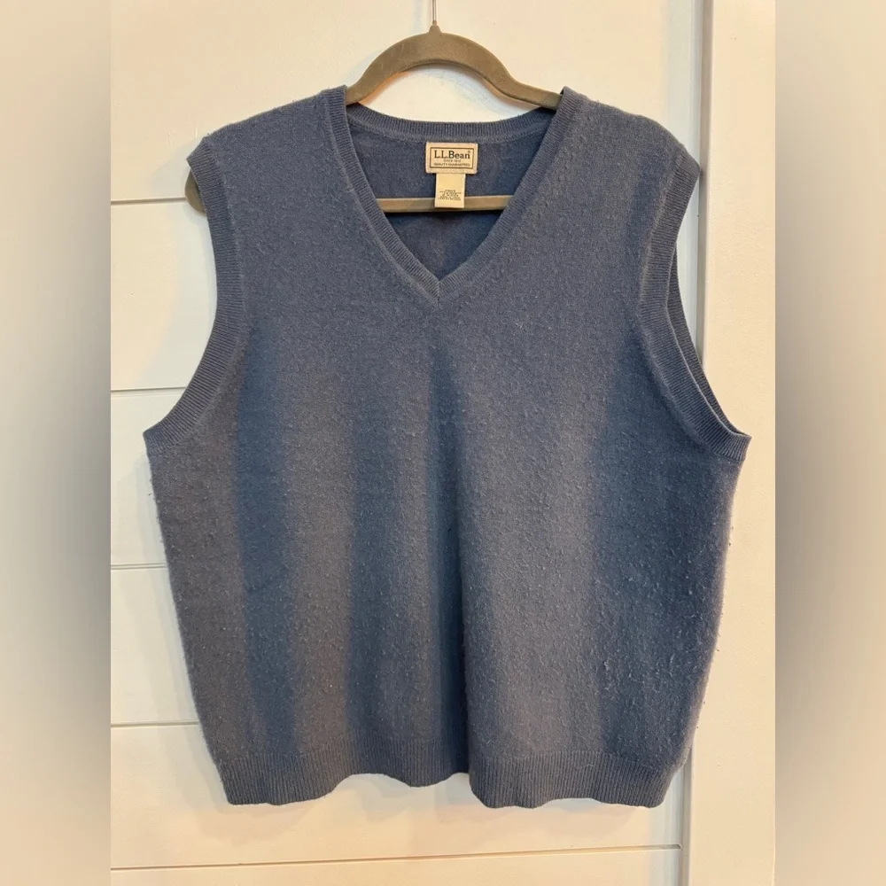 L.L. Bean Men’s 100% Cashmere Knit Sweater Vest Size Large